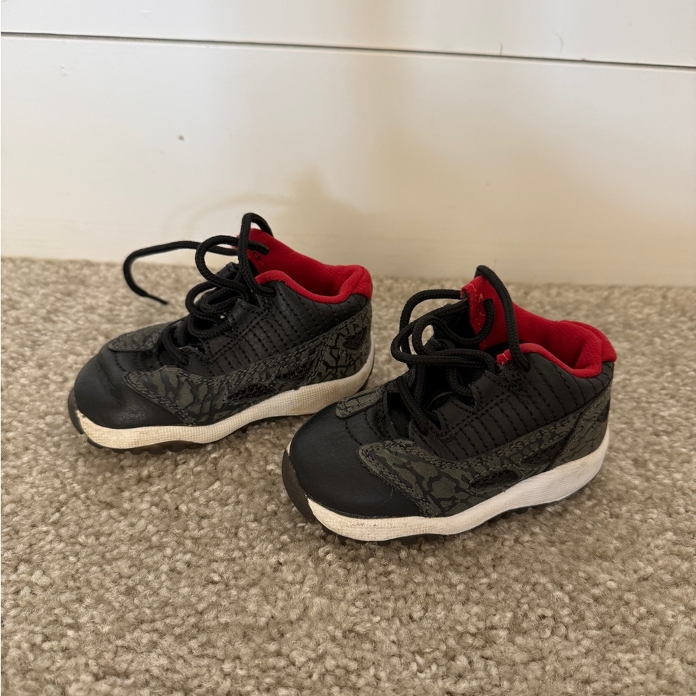 Jordan Retro 11’s Black and Red Kids Shoes
